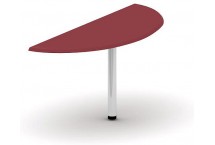 Приставка для двух столов, стоящих рядом, 60x163.4x75, бордовый на метал. цилиндр. ноге-опоре, ширина столов 80 см