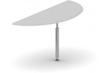 Приставка для двух столов, стоящих рядом, 60x163.4x75, серый шагрень на метал. цилиндр. ноге-опоре, ширина столов 80 см