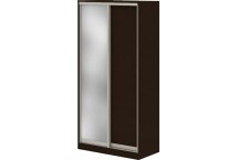 Шкаф купе 1,2 м с одной зеркальной и одной ЛДСП дверями, 120x68x240, дуб ферраре 