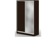 Шкаф купе 1,5 м с одной зеркальной и одной ЛДСП дверями, 150x68x240, дуб ферраре 