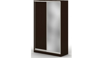 Шкаф купе 1,5 м с одной зеркальной и одной ЛДСП дверями, 150x68x240, дуб ферраре 