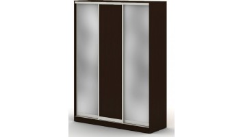 Шкаф купе 1,8 м с двумя зеркальными и одной ЛДСП дверями, 180x68x240, дуб ферраре 