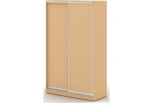 Шкаф купе 1,5 с двумя дверями из ЛДСП, 150x68x240, бук натуральный шагрень 