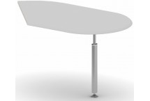 Приставка для одного стола, сбоку, 100.1x121.4x75, серый шагрень на циркулеобр. ноге-опоре, для стола шириной 80 см, правая; без покрытия снизу столешницы