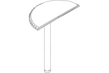 Приставка для одного стола, сбоку, 50x100x75, слоновая кость 
