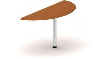 Приставка для двух столов, стоящих рядом, 50x123.4x75, итальянский орех на метал. цилиндр. ноге-опоре, ширина столов 60 см