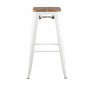 Стул барный TOLIX белый матовый, светлое дерево