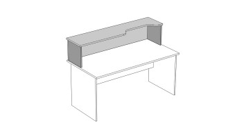  Надстройка к столу с вырезом правая Дин-Р 160x38x37 (ШхГхВ)