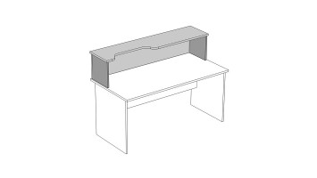 Надстройка к столу с вырезом левая Дин-Р 120x38x37 (ШхГхВ)