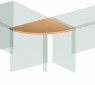 Угловой сегмент Комфорт 60x75x2.5 (ШхГхВ) бук