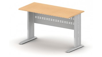 Стол, 120x60x75, бук натуральный шагрень на Т-обр. перфор. опорах, с панелью метал.