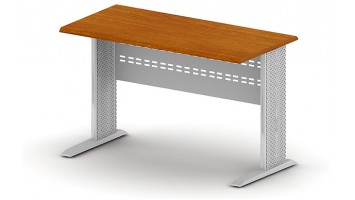 Стол, 120x60x75, итальянский орех на Т-обр. перфор. опорах, с панелью метал.