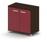 Шкаф широкий, 75.2x37.1x77.5, дуб ферраре + бордовый, низкий, дверцы из ДСП; с фиксированным расположением полок Шкаф широкий, 75.2x37.1x77.5, дуб ферраре + бордовый, низкий, дверцы из ДСП; с фиксированным расположением полок