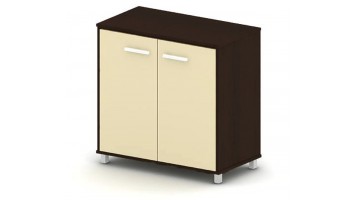 Шкаф широкий, 75.2x37.1x77.5, дуб ферраре + слоновая кость, низкий, дверцы из ДСП; с фиксированным расположением полок 