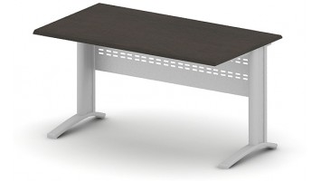 Стол, 160x80x75, дуб ферраре на Т-обр. опорах, с панелью метал.
