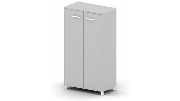 Шкаф средний, 78.6x42x139.8, серый шагрень, широкий, дверцы из ДСП, пониженное количество отверстий для крепления полок 