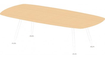 Стол переговорный, 240x120x70.5, бук нат. шагрень + белый 