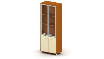 Шкаф широкий, 75.2x37.1x212, итальянский орех + слоновая кость 