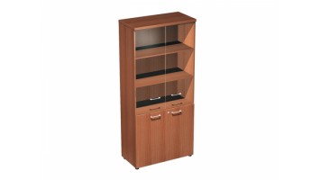 Шкаф для документов со стеклянными прозрачными дверьми Патриот