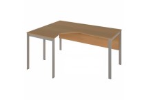 Стол эргономичный левый на металлокаркасе МП с экраном ДСП Формула
